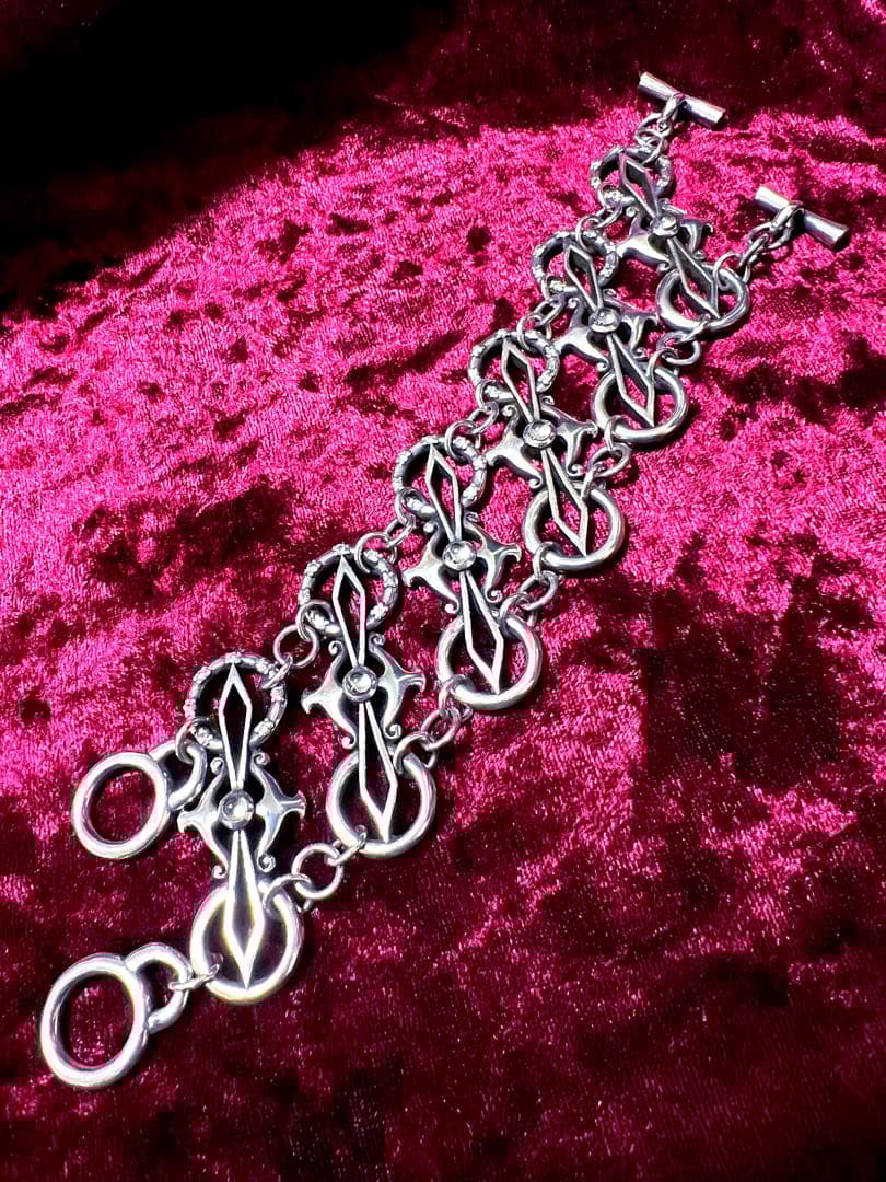 【激レア】clan.t.i シルバー 925 水晶 メンズ ブレスレット