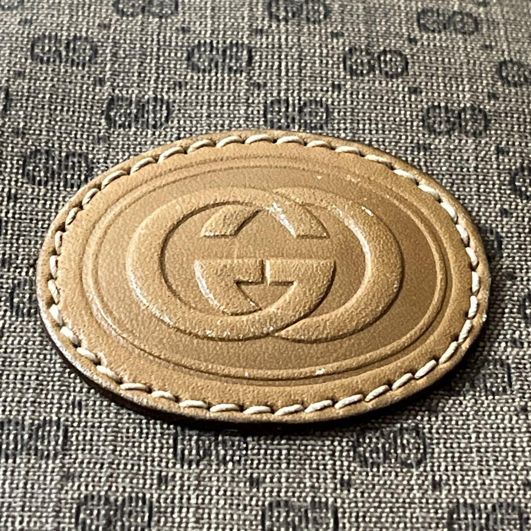 オールドグッチ　マイクロGG ボストンバッグ　シェリーライン　ブラウン　PVC