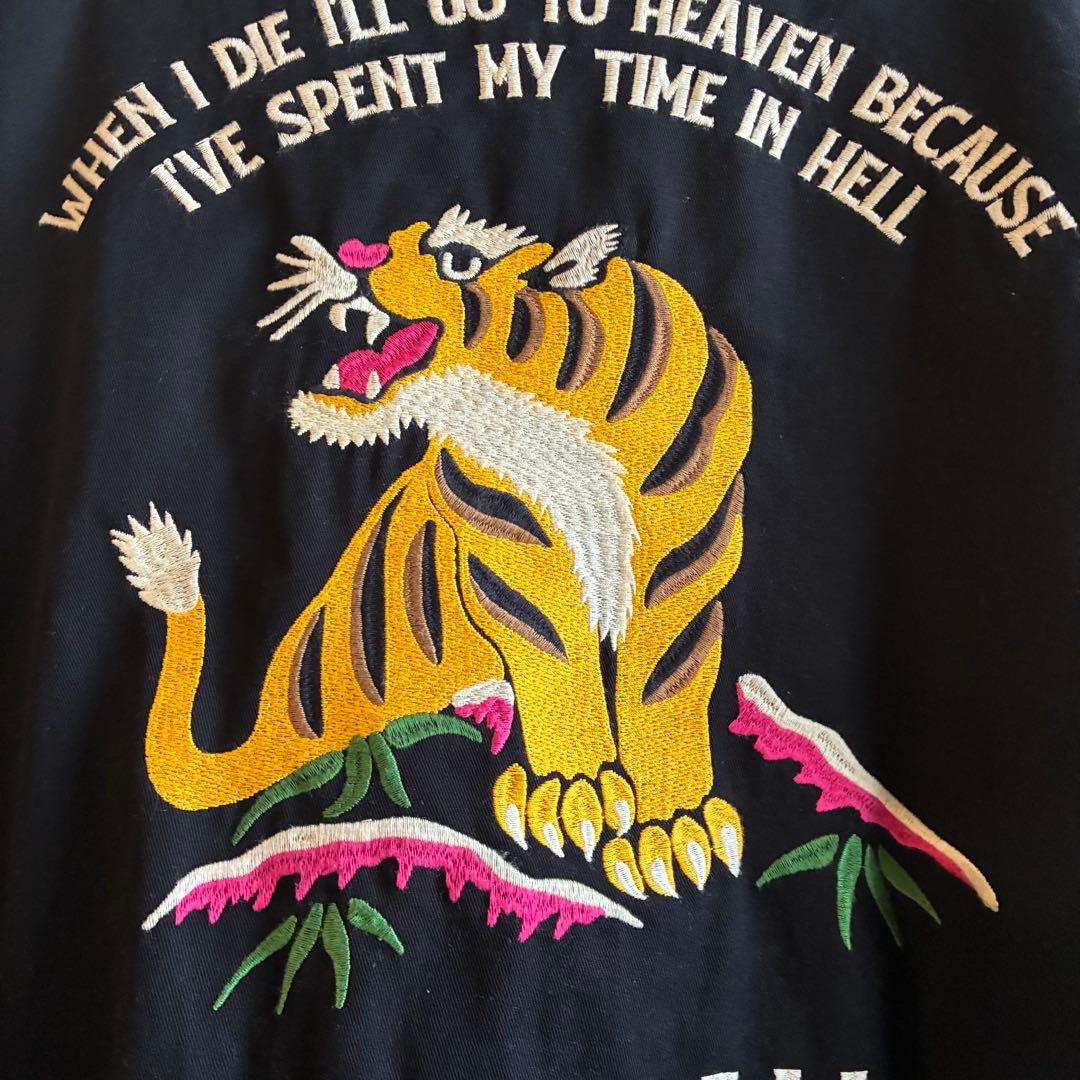 HOUSTON スーベニアジャケット 刺繍 ブラック Lサイズ