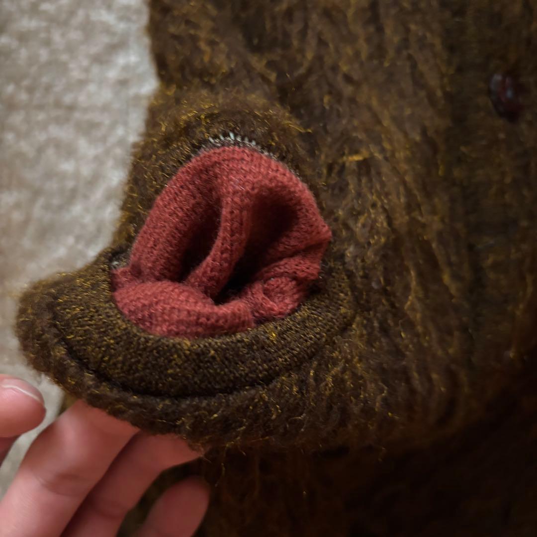 【60s】 モヘアカーディガン 毛足長 ブラウン グランジ シャギー Sears