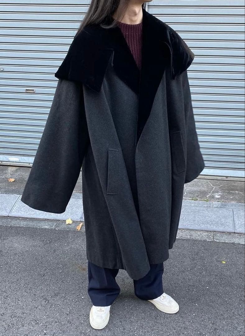 イタリア製　COMME des GARÇONS ブラックロングコート M 希少