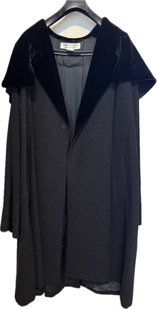イタリア製　COMME des GARÇONS ブラックロングコート M 希少