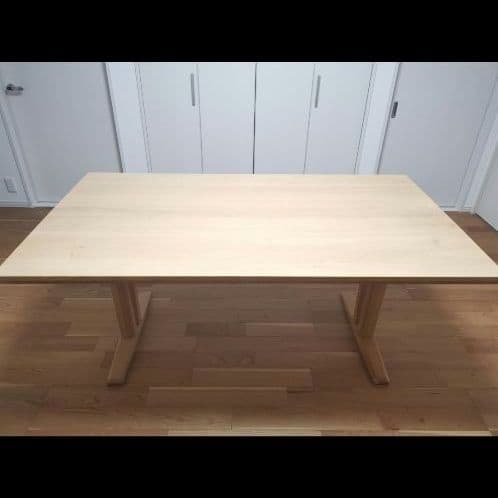 カリモク ダイニングテーブル 1650X900mm天然木2本脚