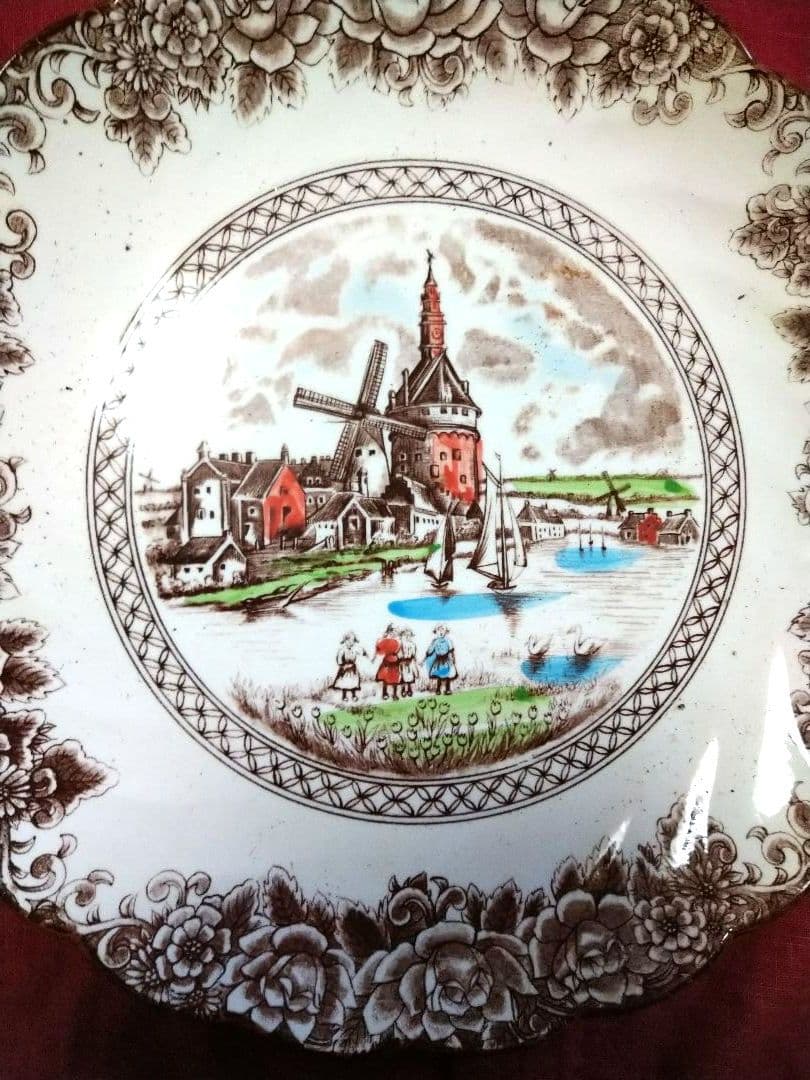 ♥６０年前のアンティーク・ヴィンテージ♦コレクション品【オランダ城風景】大皿２皿