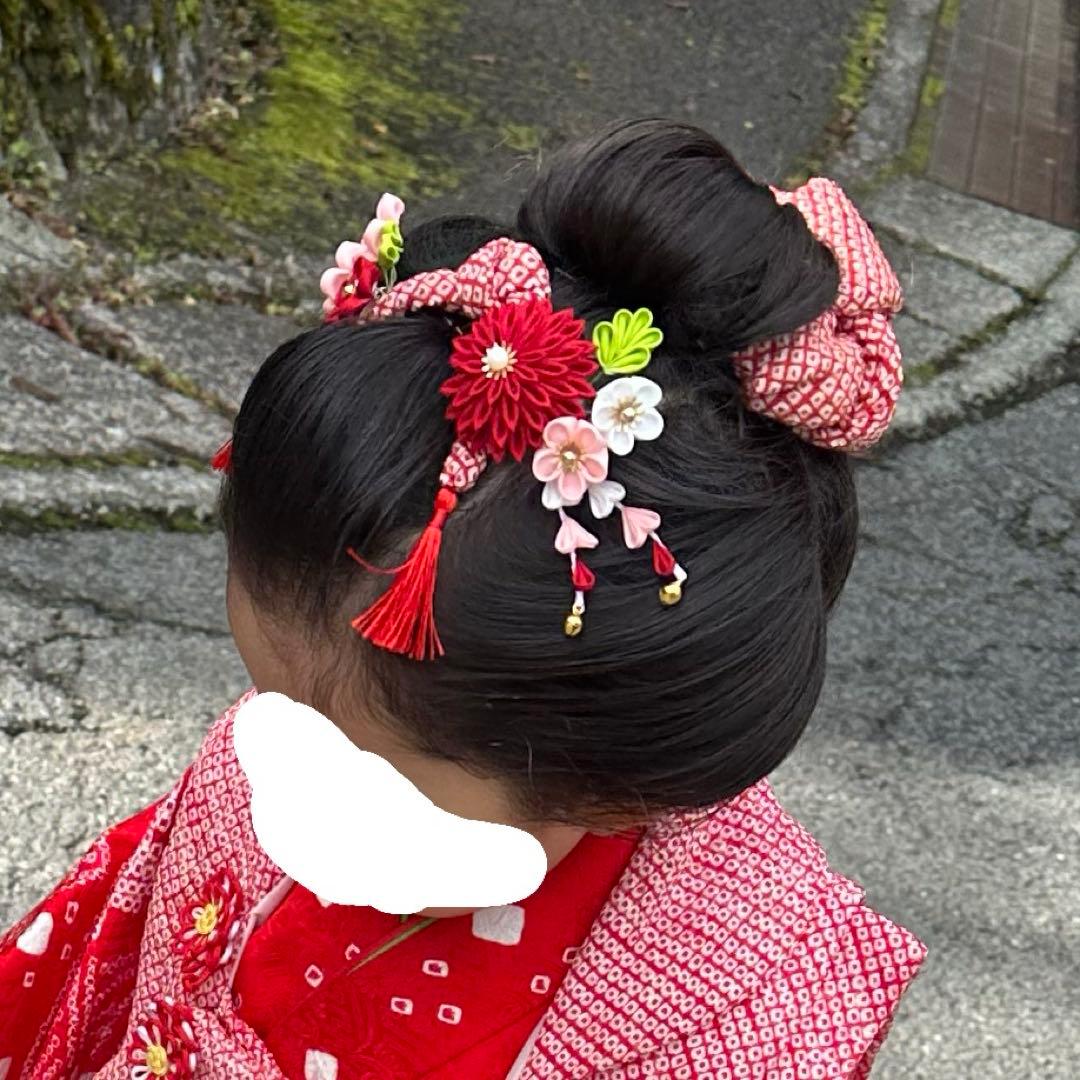 七五三 髪飾り つまみ細工 かのこ ちんころ 3歳