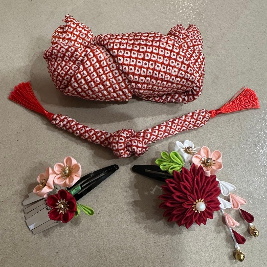 七五三 髪飾り つまみ細工 かのこ ちんころ 3歳