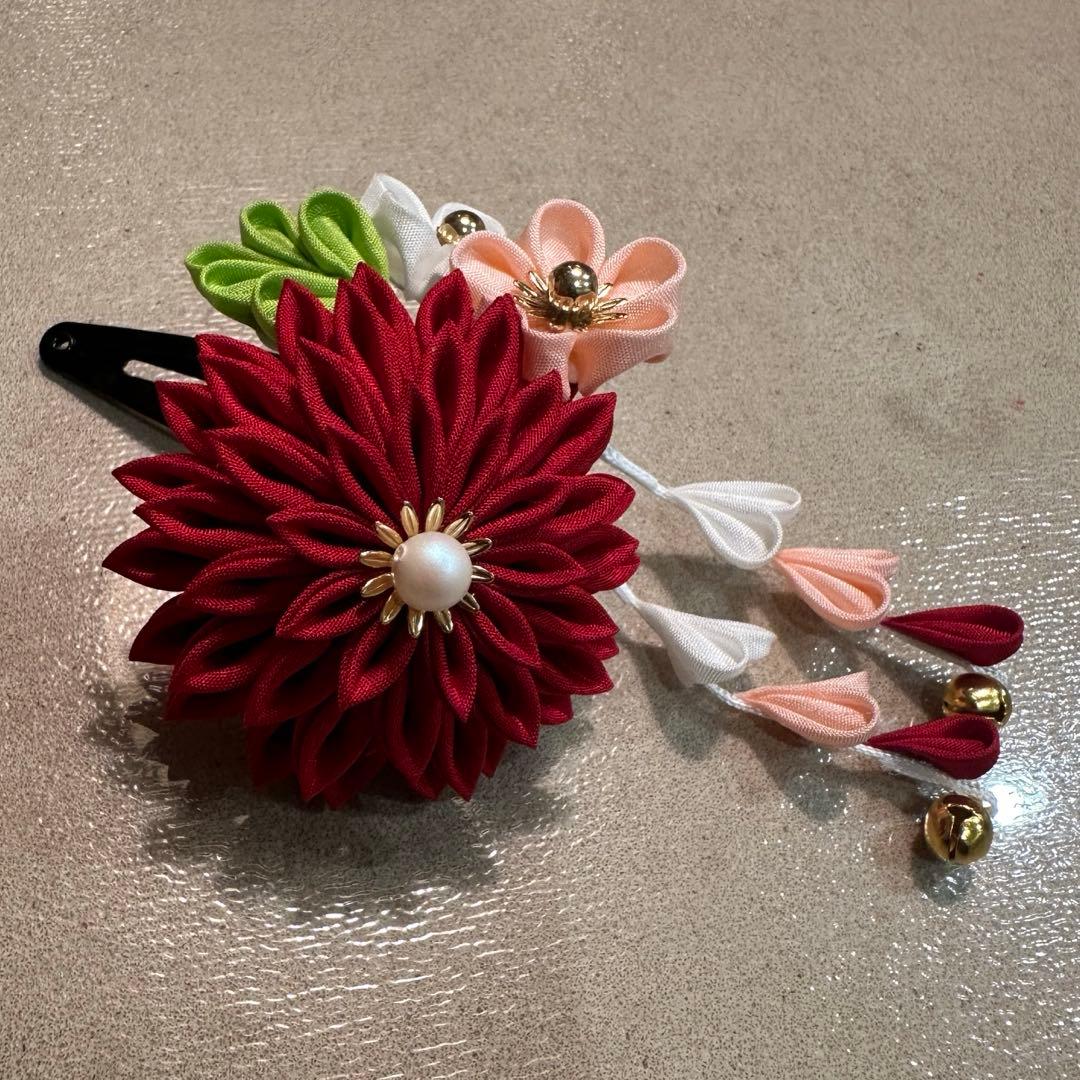 七五三 髪飾り つまみ細工 かのこ ちんころ 3歳