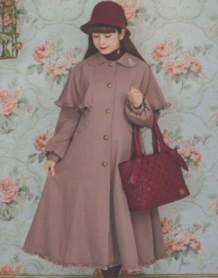 1月13日終了 しまむら 青木美沙子 ニナス ケープデザインコート 中桃 3L