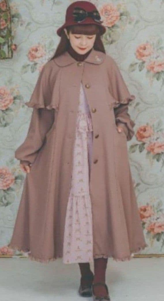 1月13日終了 しまむら 青木美沙子 ニナス ケープデザインコート 中桃 3L