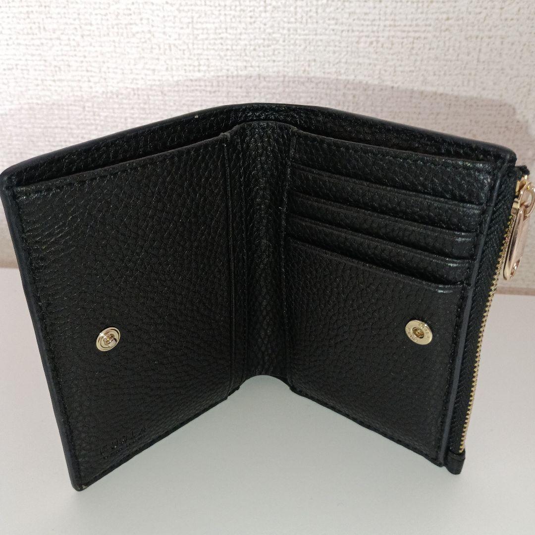 FURLA ブラックレザー 二つ折り財布