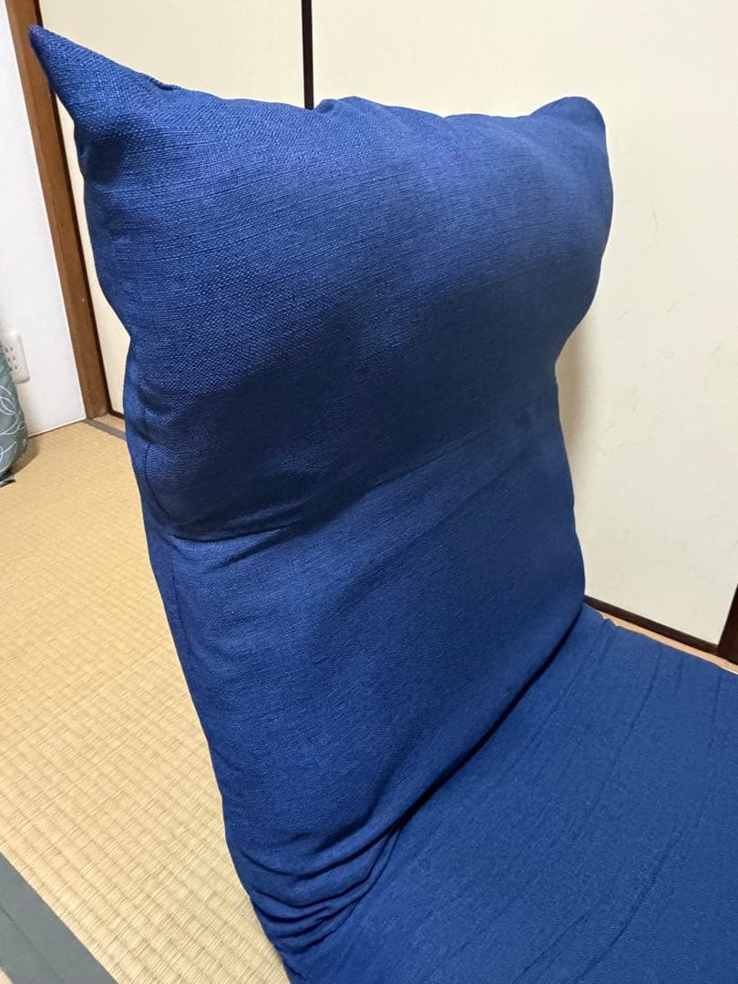 座椅子ヤマザキ ウエーブチェアKDR(ブルー)頭部背部脚部/３カ所リクライニング