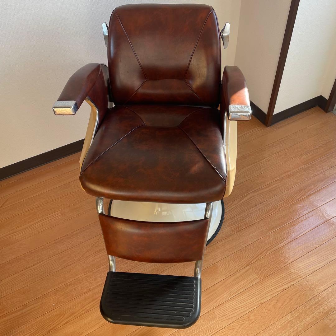 2月末まで 静岡県【直接取引限定】バーバーチェア 回転式　昭和レトロ　椅子