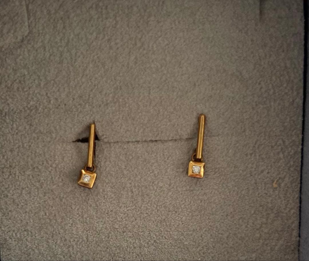 K18 ダイヤピアス　キャッチなし