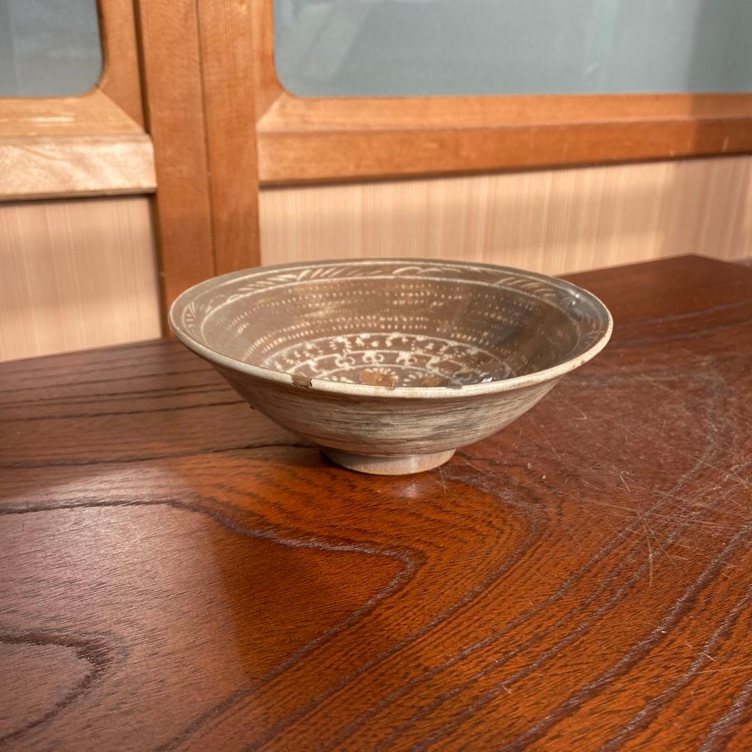 李朝古花三嶋茶碗