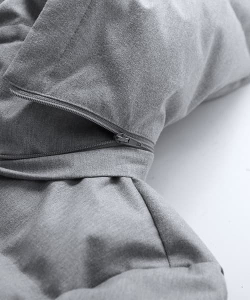 新品　三京商会　ロングダウンコート　フード付き　ライトグレー