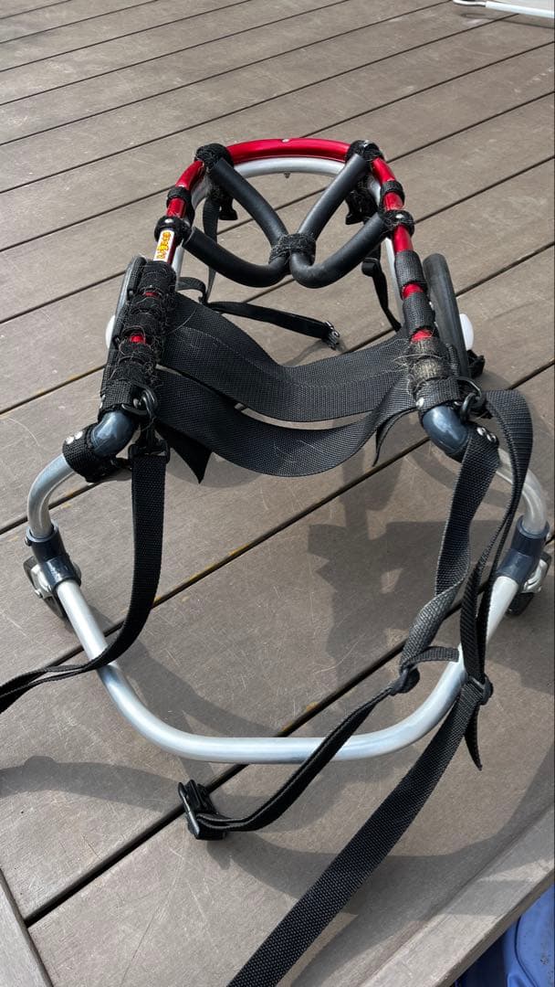 犬用車いす 赤/銀 調整可能