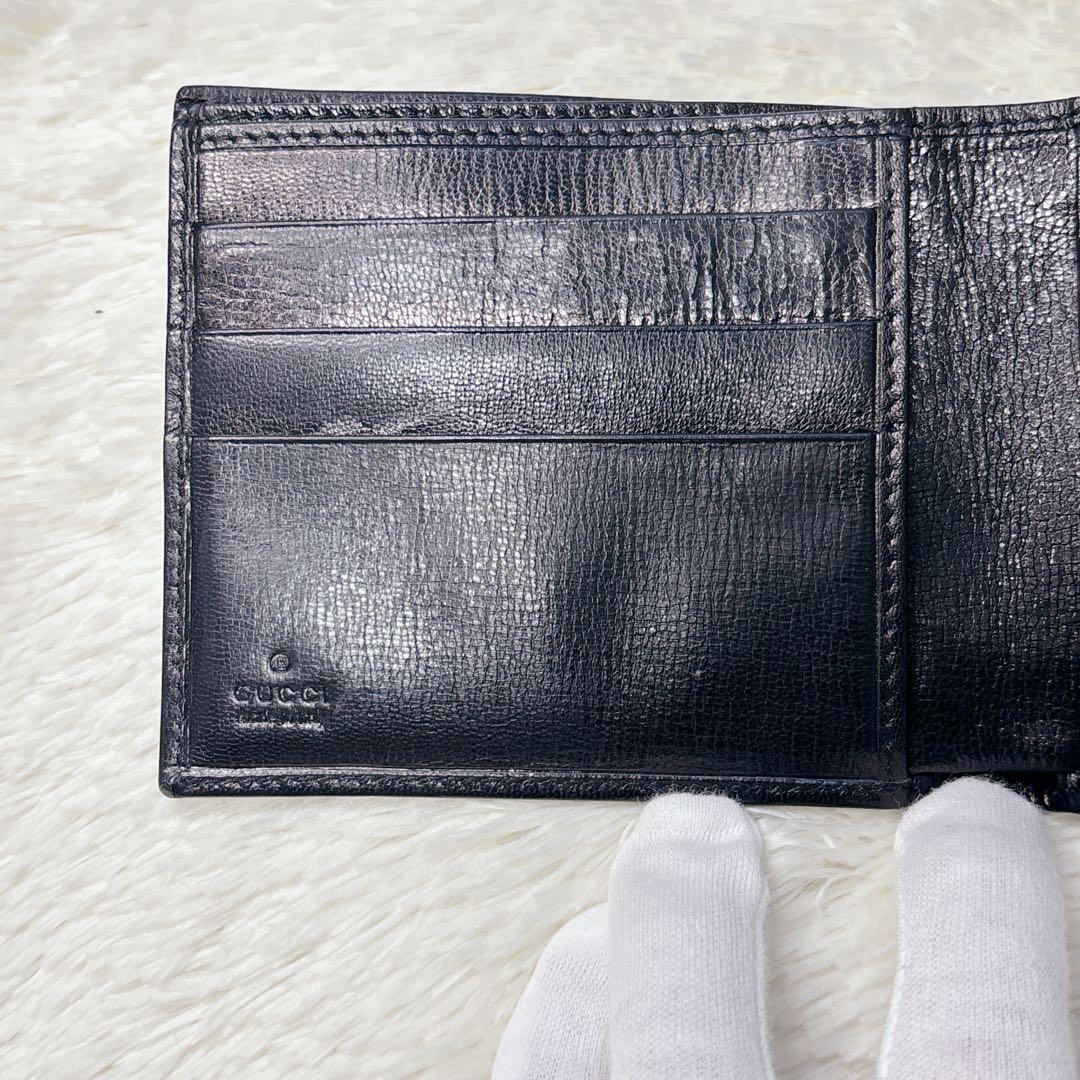 【美品・箱付き】GUCCI 二つ折り財布 G金具 Gロゴ コンパクト ウォレット