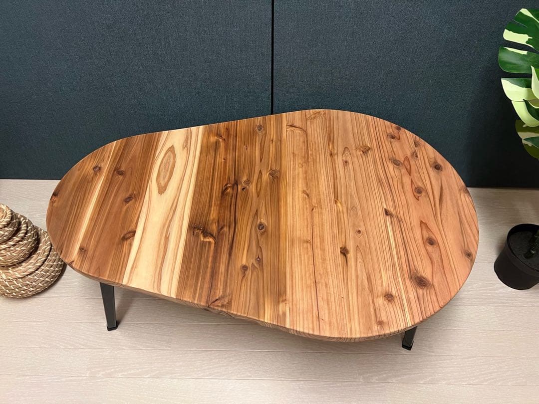 【送料無料】 ローテーブル だるま形 90cm 60cm 杉 折りたたみ脚