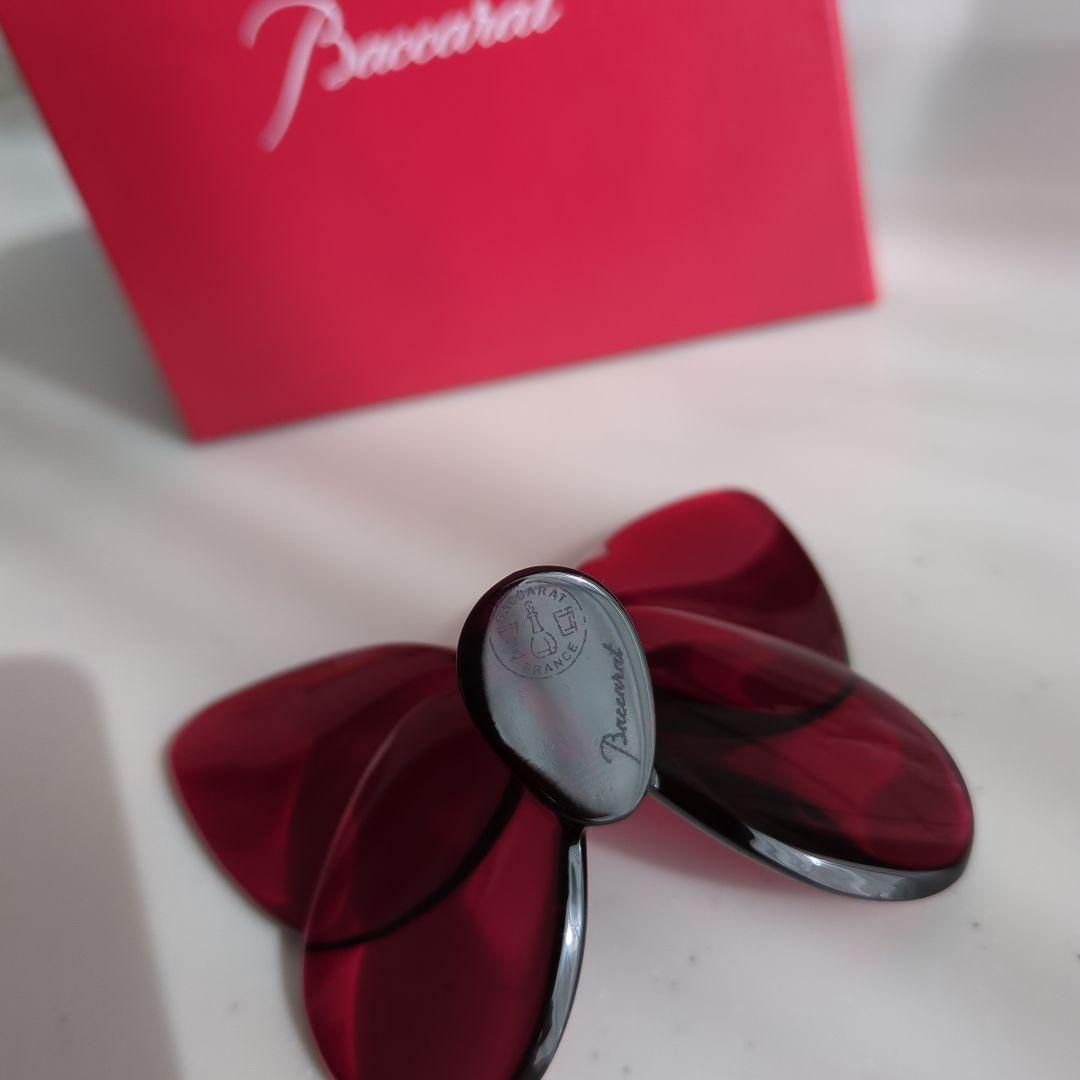 バカラ ラッキーバタフライ パピヨン 赤 レッド 置き物 クリスタル　置き物