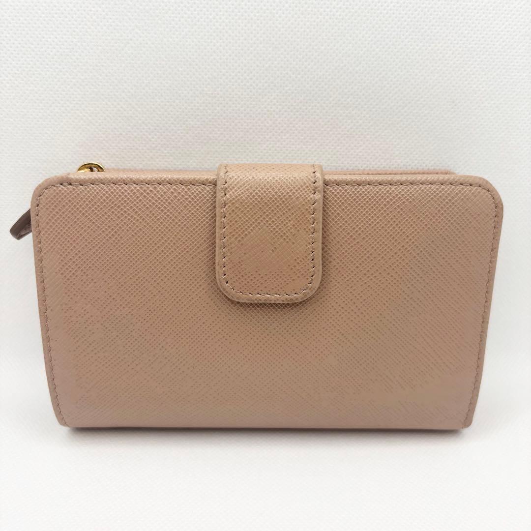【美品】数回のみ使用 プラダ PRADA 二つ折り財布 サフィアーノレザー財布