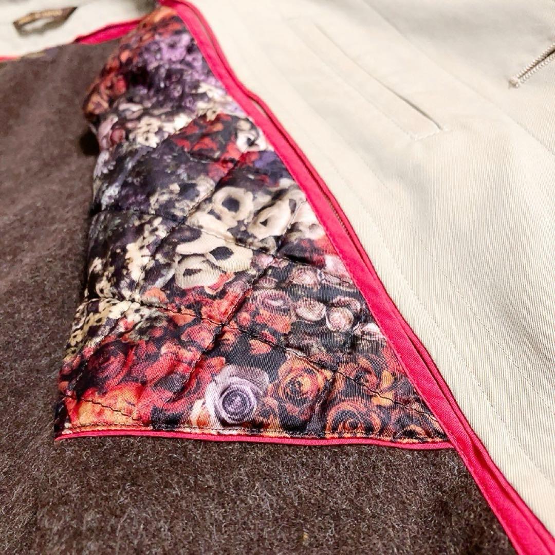 【花柄ライナー・美品】ポールスミスコレクション　ステンカラーコート　L　ベージュ