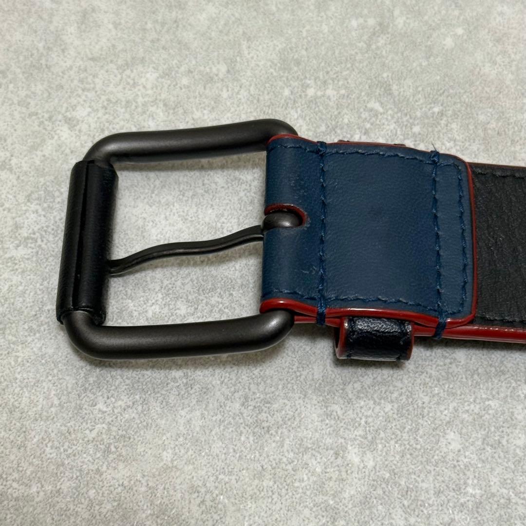 【ボッテガヴェネタ】ベルト　イントレチャート　シルバー金具　ネイビー