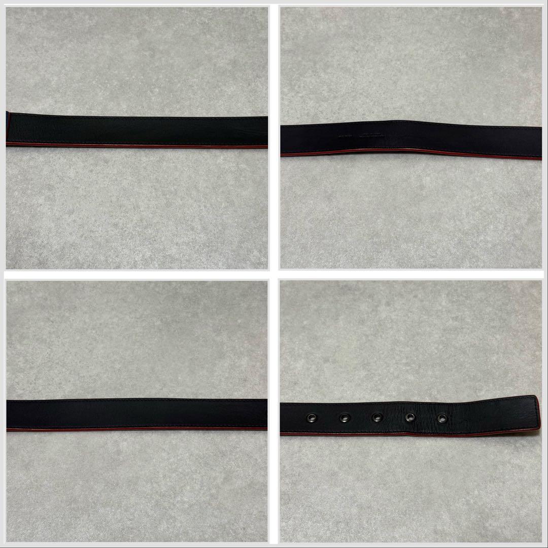 【ボッテガヴェネタ】ベルト　イントレチャート　シルバー金具　ネイビー