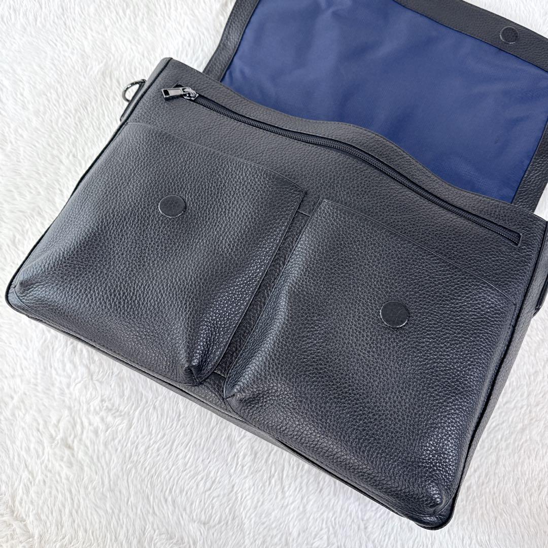 ☆美品 コールハーン メッセンジャーバッグ シボ革 2WAY ショルダーバッグ