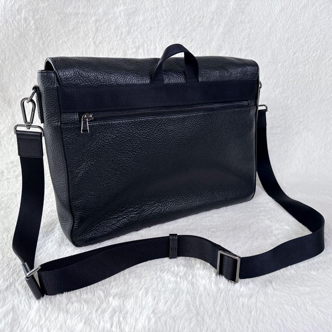 ☆美品 コールハーン メッセンジャーバッグ シボ革 2WAY ショルダーバッグ