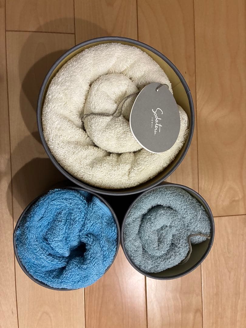 育てるタオル「feel」バスタオル 1枚、フェイスタオル2枚