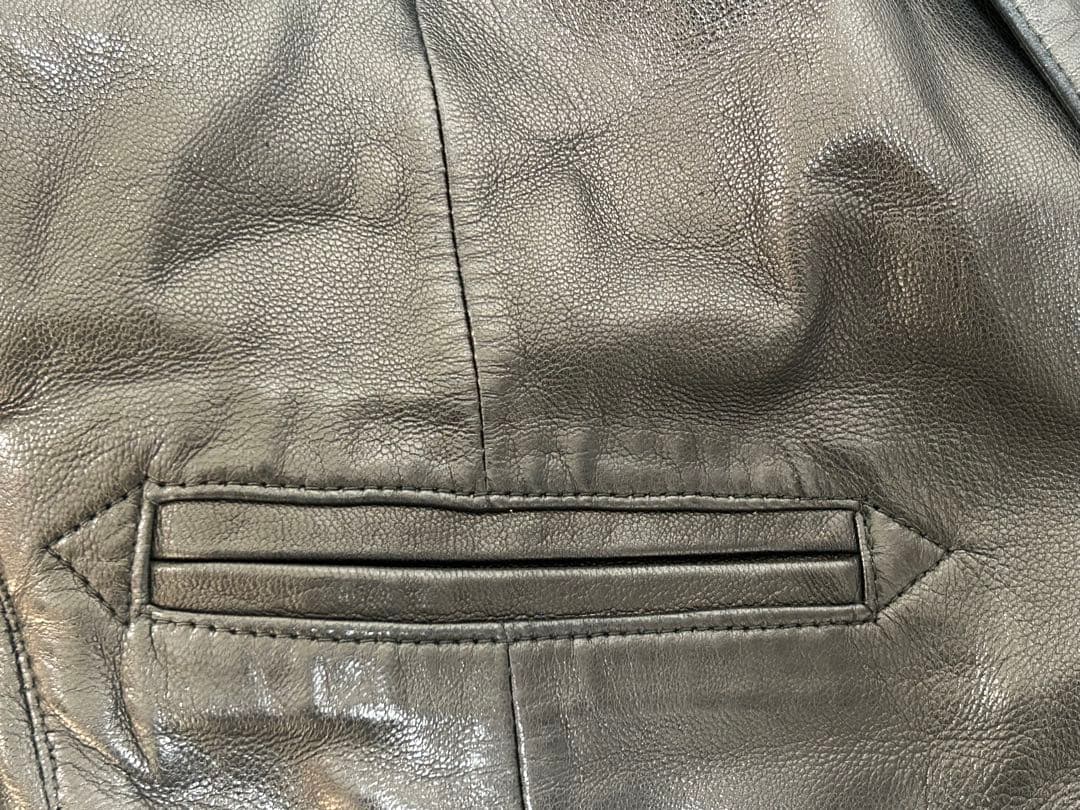 【OH】アニエス・ベー　レディースレザーダブルブレストジャケット