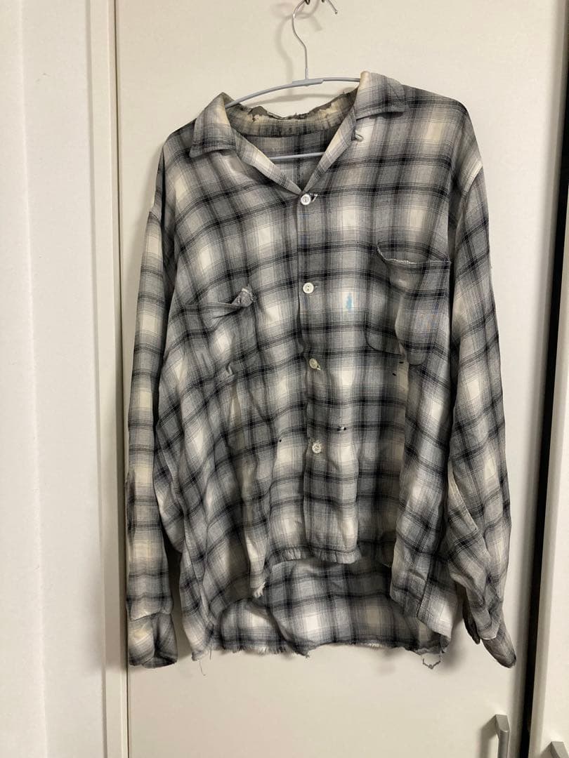 60s オンブレ　レーヨン　シャツ　襤褸