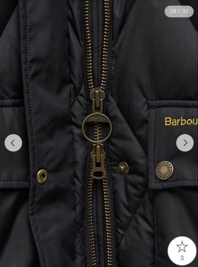 Barbour Yasminキルティング ダウン ジャケット ロング　タグ有り