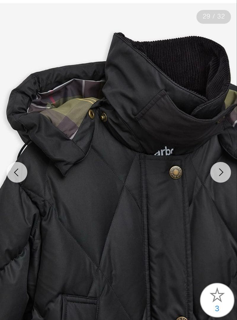 Barbour Yasminキルティング ダウン ジャケット ロング　タグ有り
