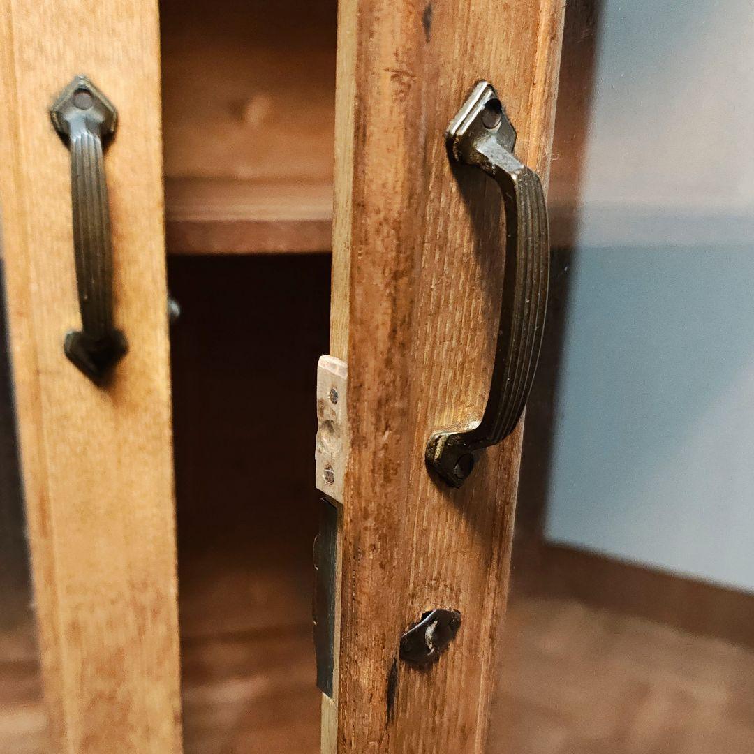 違い棚　本棚　食器棚　木製棚　ガラス棚　昭和レトロ