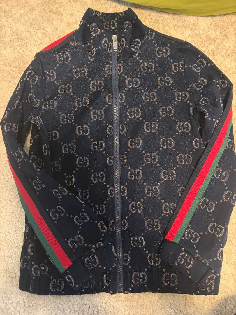 GUCCI ネイビー GGロゴジャケット 10