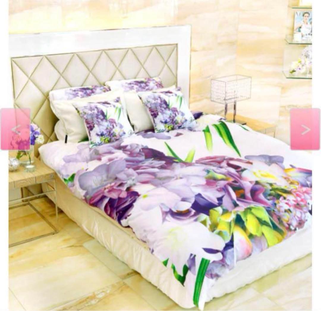 Rady フラワーブーケ ラベンダー ベッドカバー ダブル