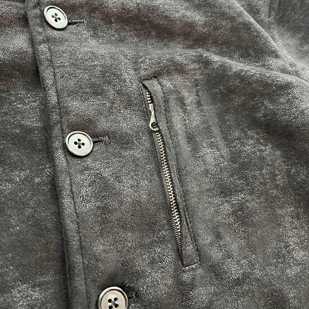 BEAMS y2k スエードブルゾン 裏ボア　短丈 スタジャン風　黒