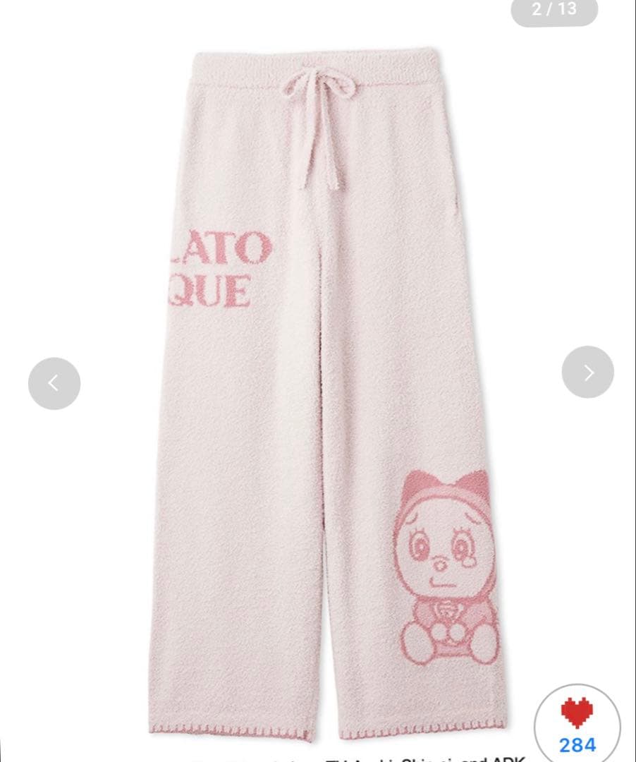 gelato pique ドラみちゃん　ベビモコ　上下セット　ピンク