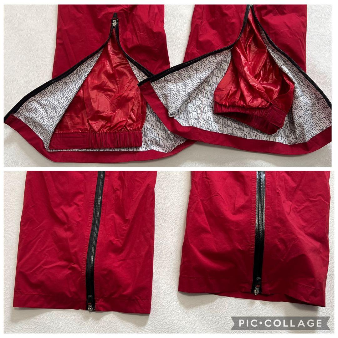 【レインウェア】マスターバニーエディション ゴルフパンツ 雨 耐水 レッド 総柄