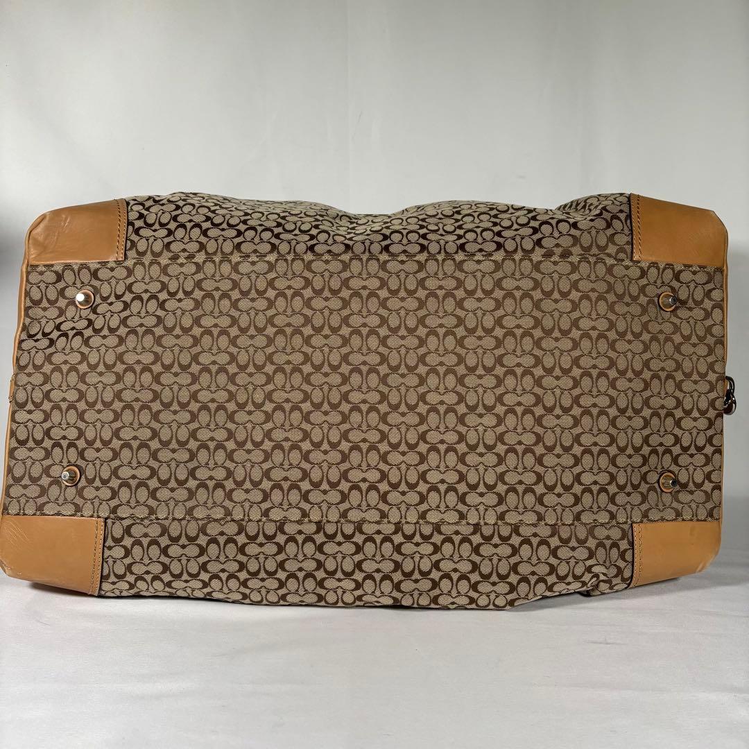 コーチ COACH ボストンバッグ ミニシグネチャー 総柄 キャンバス ブラウン