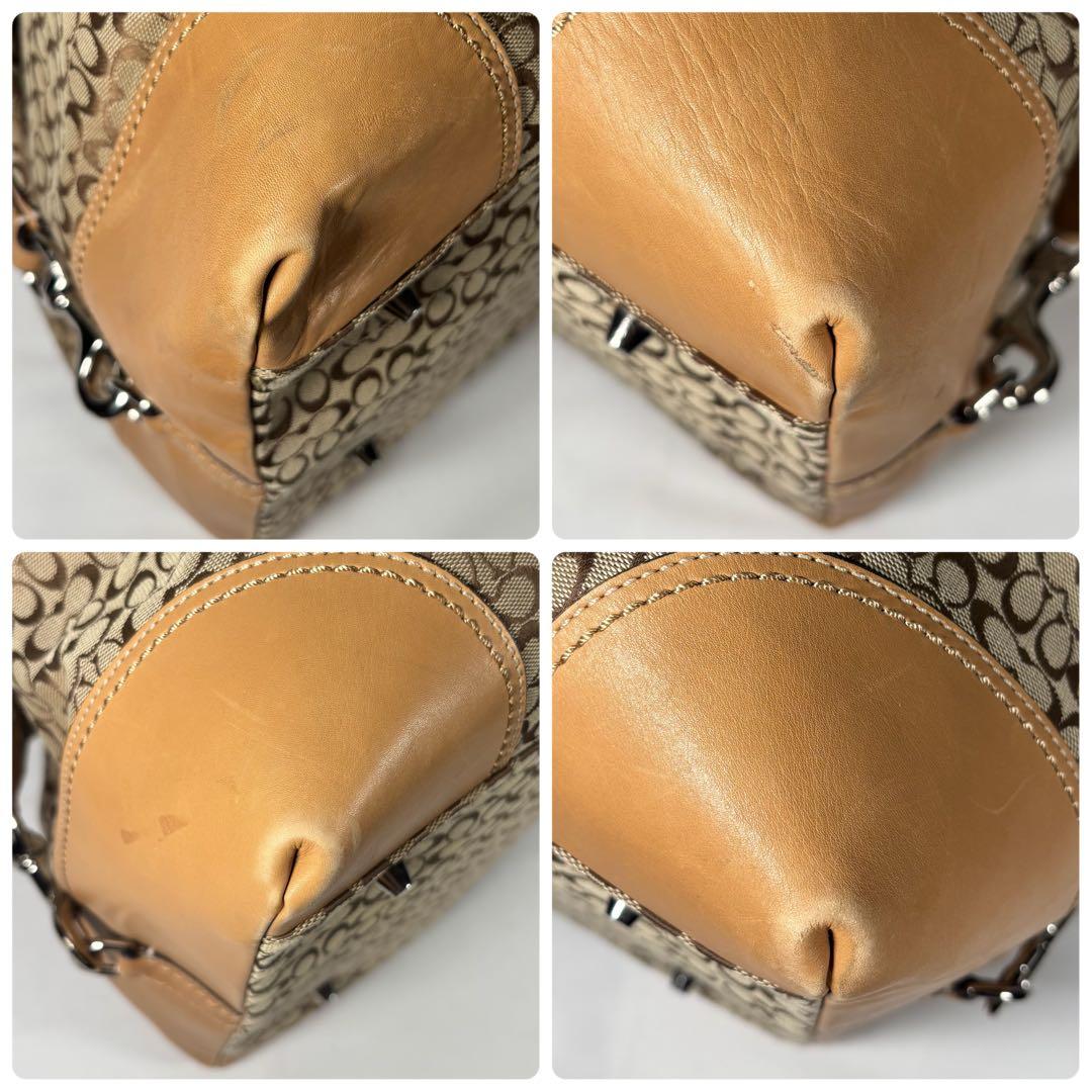 コーチ COACH ボストンバッグ ミニシグネチャー 総柄 キャンバス ブラウン