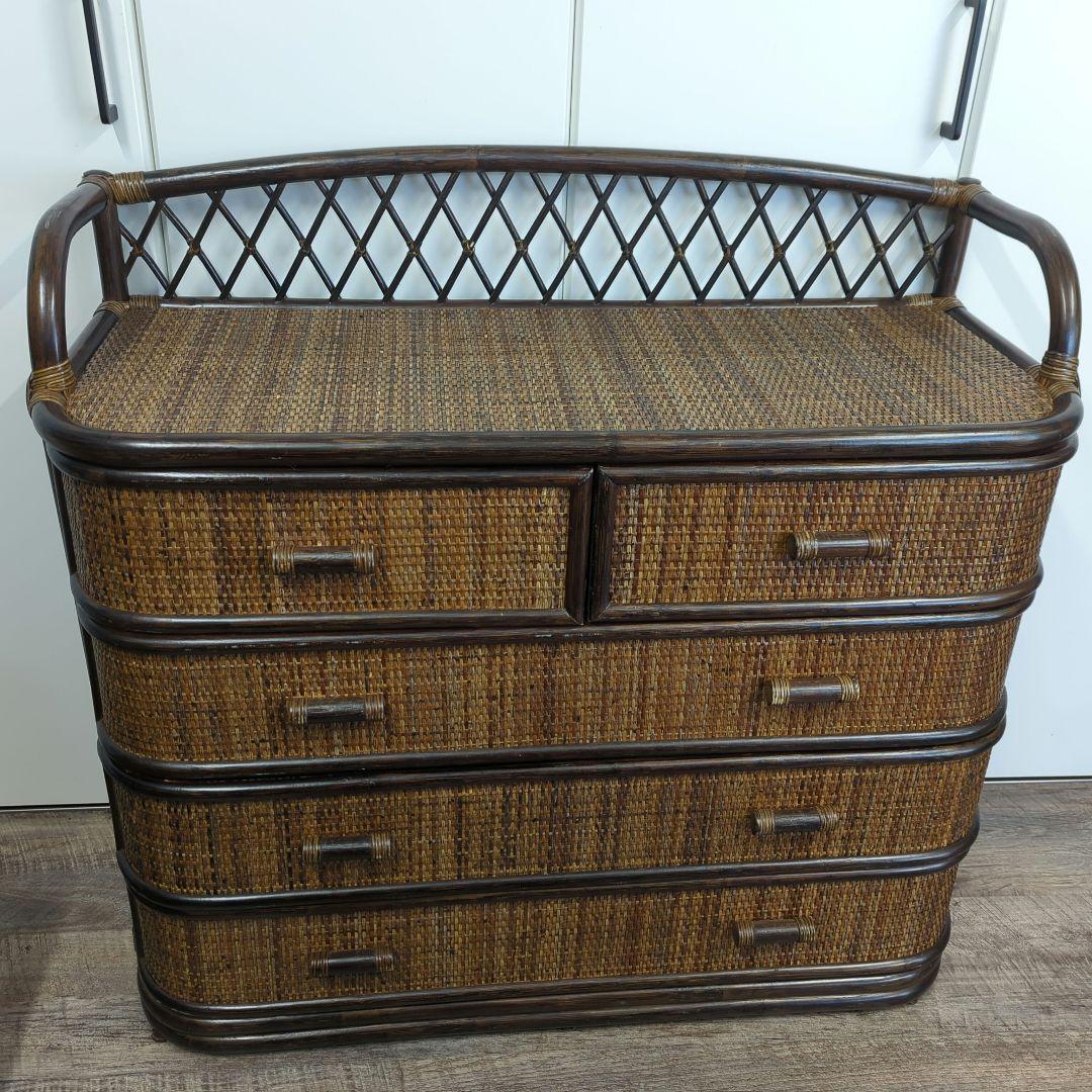 【東京都お引取り】籐　ラタン チェスト 4段