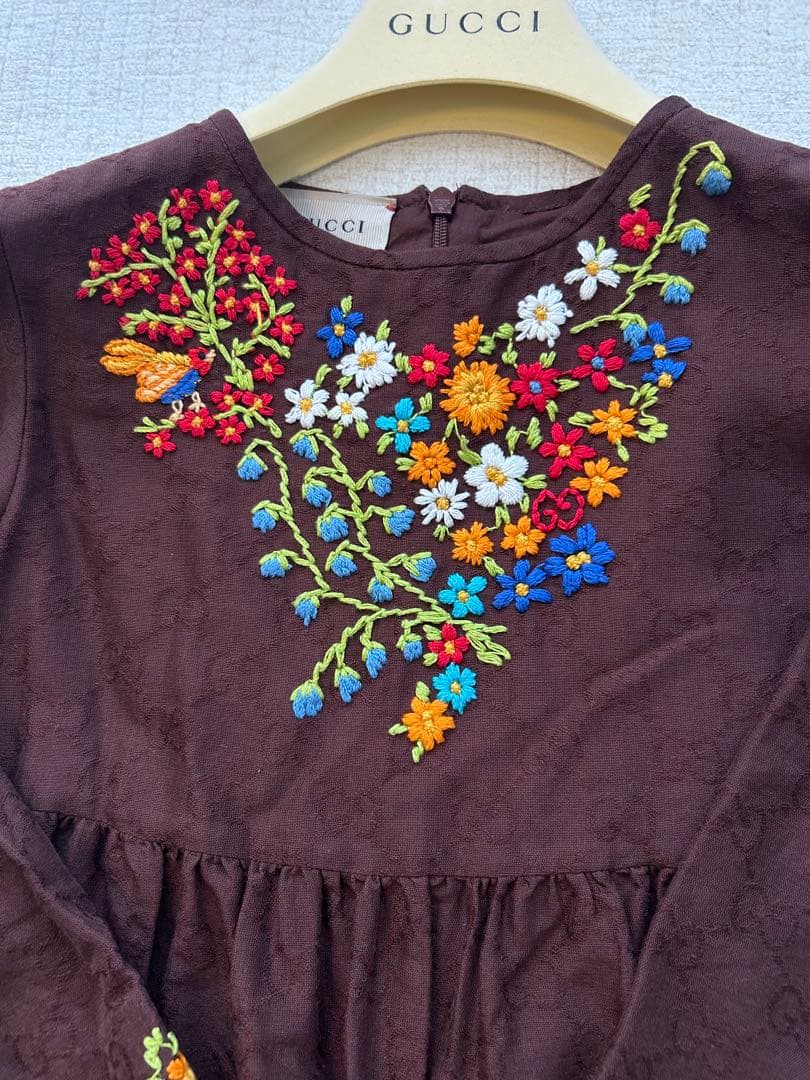 【美品】GUCCI フラワー刺繍　ワンピース