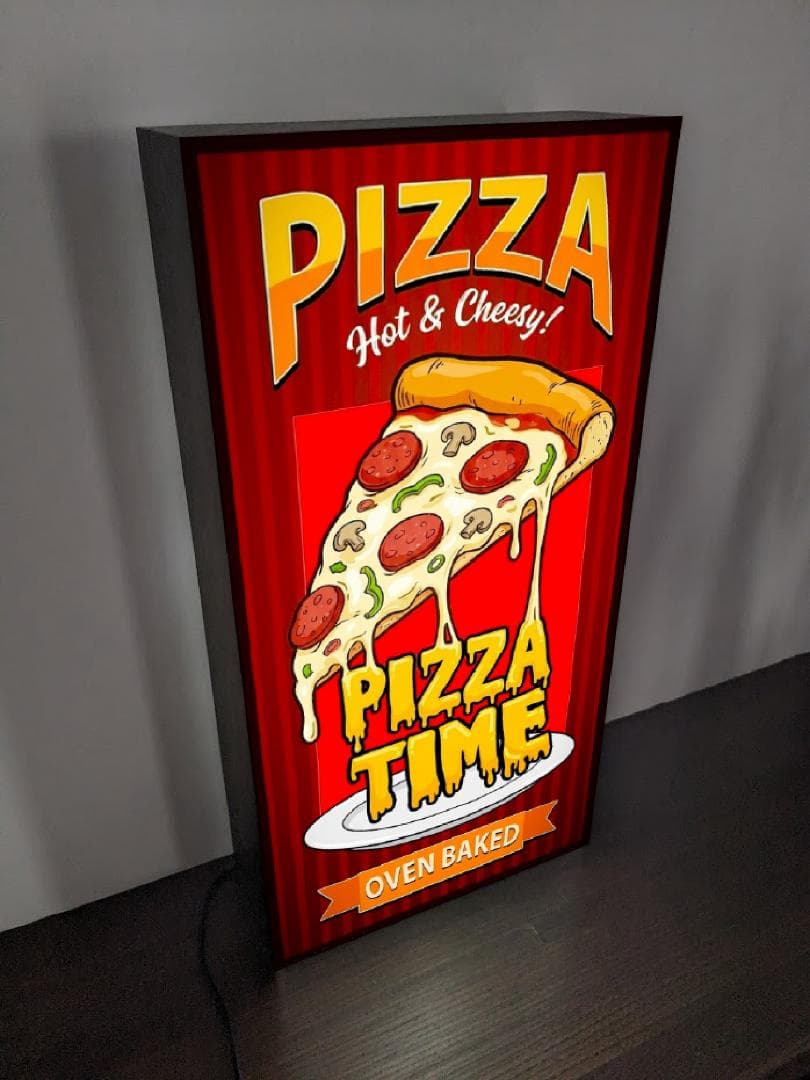 【Lサイズ】ピザ イタリアン パン 看板 置物 アメリカン雑貨 ライトBOX