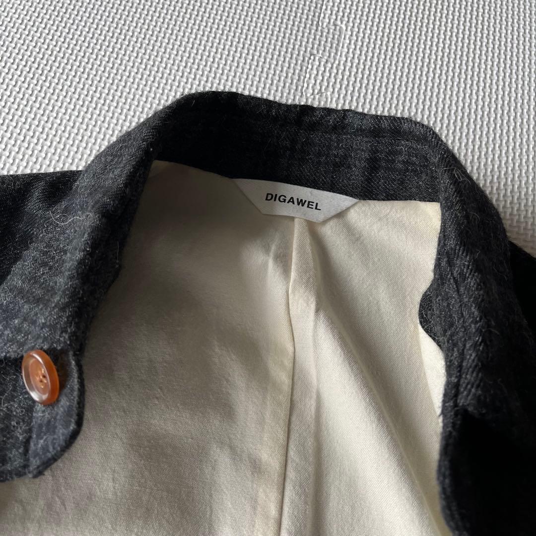 美品 DIGAWEL アルパカ混 ウール ステンカラーコート シャギー 0