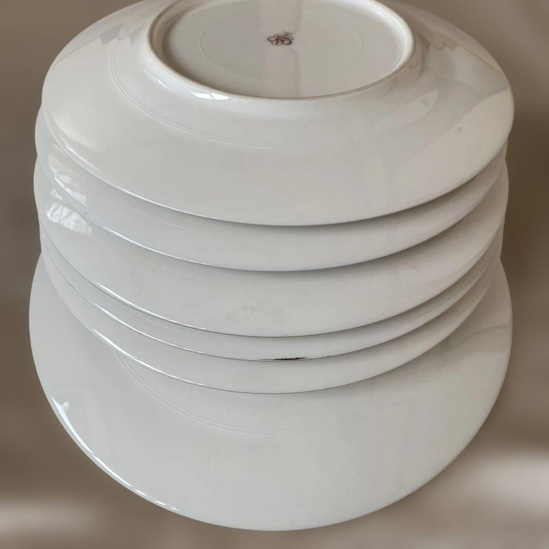 大倉陶園　20cmロイヤルブルー　金彩デザート皿　6枚組