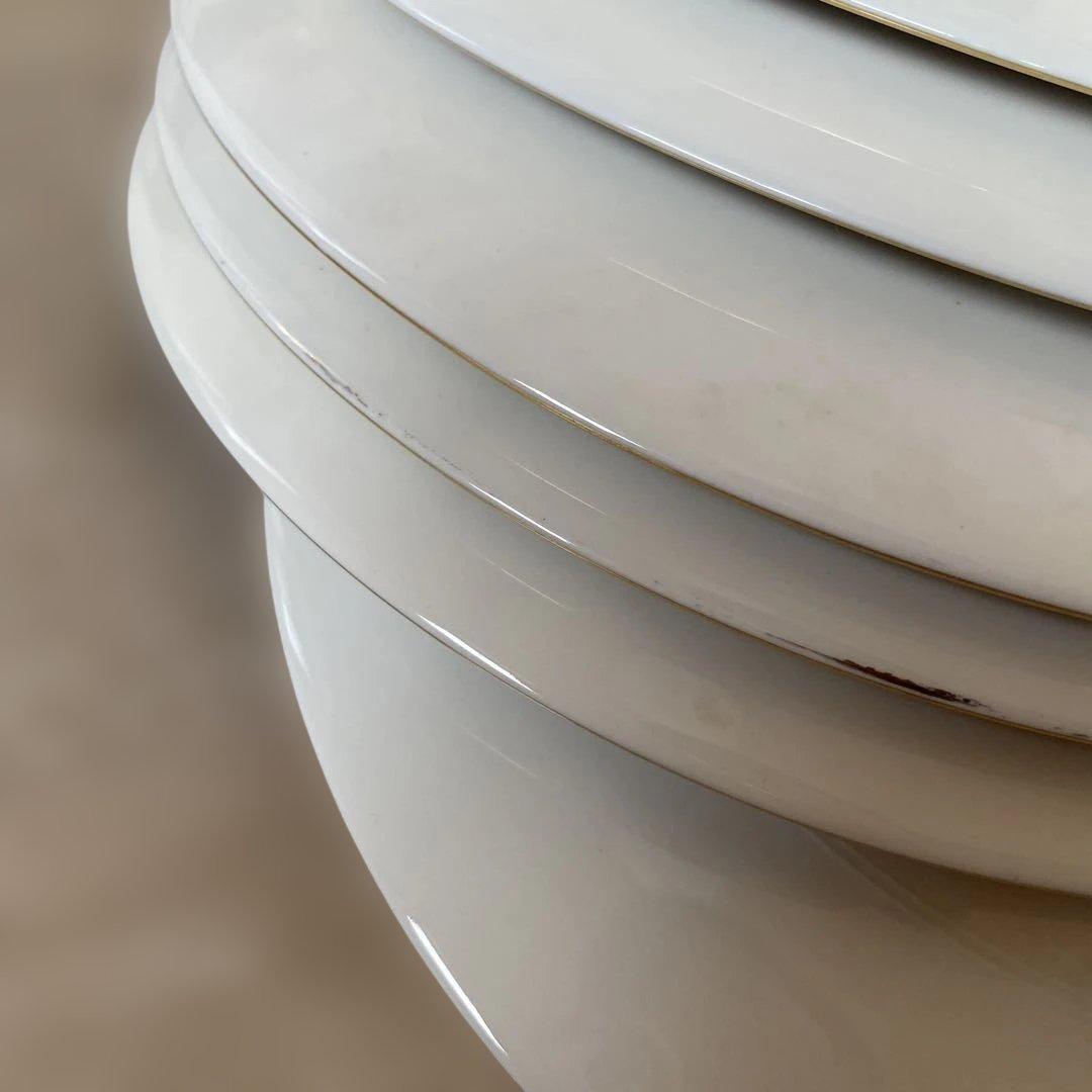 大倉陶園　20cmロイヤルブルー　金彩デザート皿　6枚組