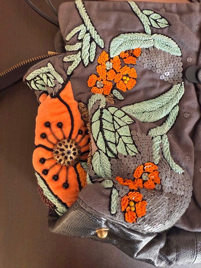 こ*る様 JAMIN PUECH ジャマンピエッシュ　花刺繍　トートバッグ　袋付