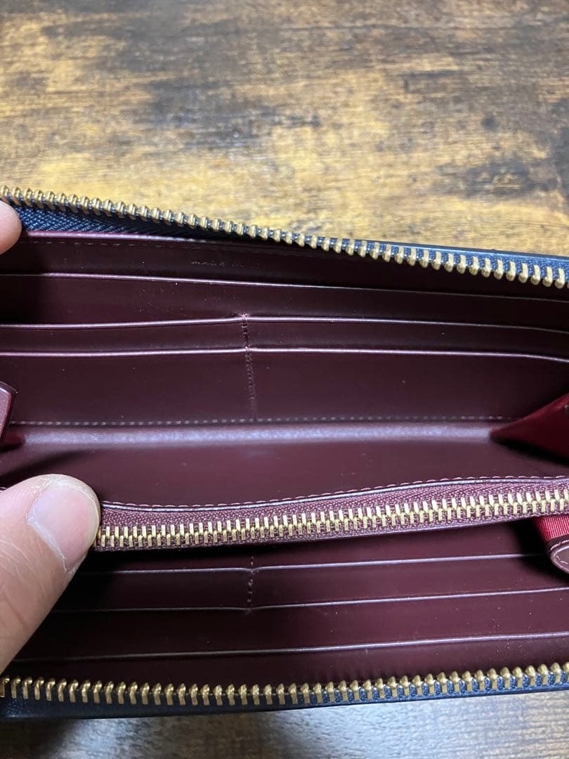 SMYTHSON 長財布 レザージップパース L ネイビー